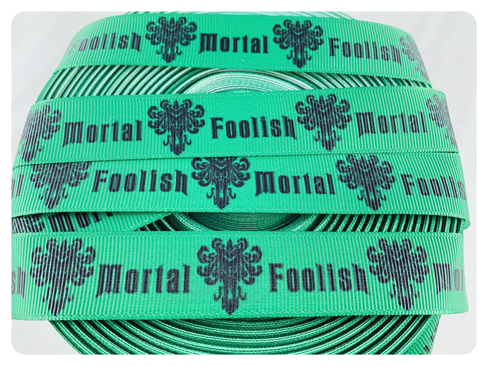 Ribbon by the Yard - Haunted Mansion - Foolish Mortals - Green