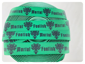 Ribbon by the Yard - Haunted Mansion - Foolish Mortals - Green
