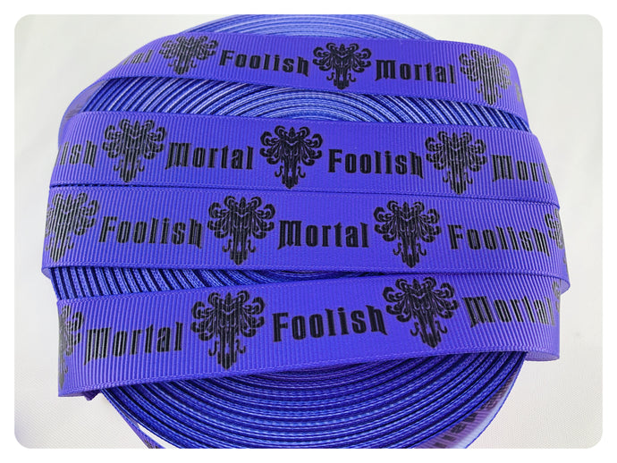 Ribbon by the Yard - Haunted Mansion - Foolish Mortals - Purple