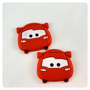 Set of 2 - PVC Resin - Lightening McQueen - Red Racecar