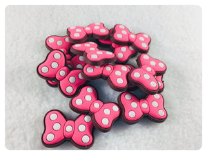 Set of 2 - PVC Resin - Mrs. Mouse - Pink Bow