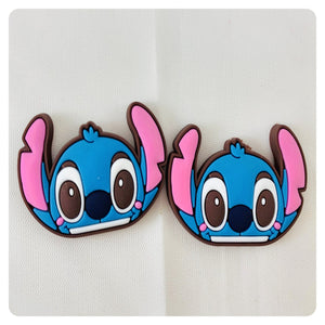 Set of 2 - PVC Resin - Stitch - pink cheeks