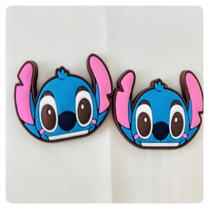Set of 2 - PVC Resin - Stitch - pink cheeks