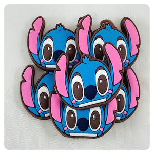 Set of 2 - PVC Resin - Stitch - pink cheeks