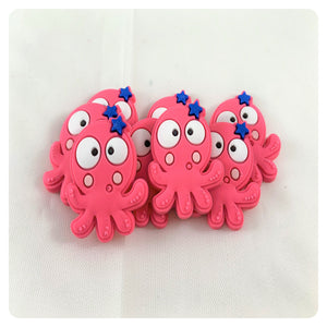 Set of 2 - PVC Resin - Pink Octopus