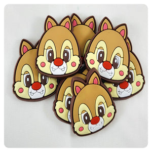 Set of 2 - PVC Resin - Dale - Chipmunk - Red Nose