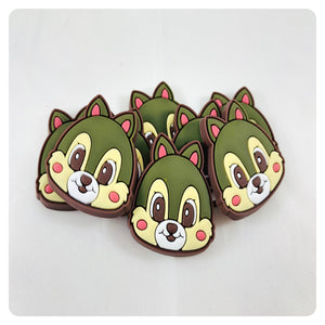 Set of 2 - PVC Resin - Chip - Chipmunk - Brown Nose