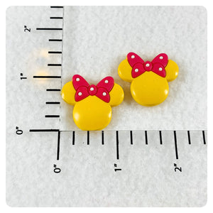 Set of 2 - PVC Resin - Mrs. Mouse - Glossy Yellow
