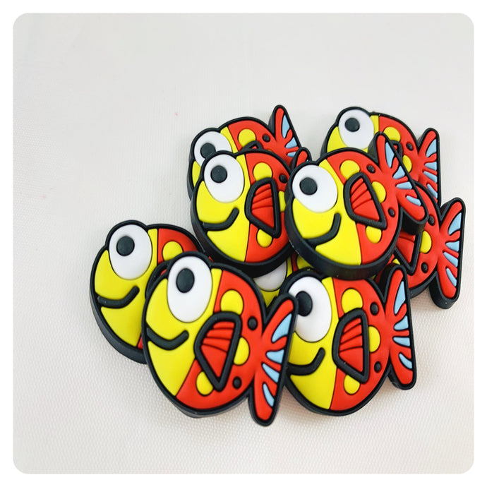 Set of 2 - PVC Resin - Fish - Red and Yellow