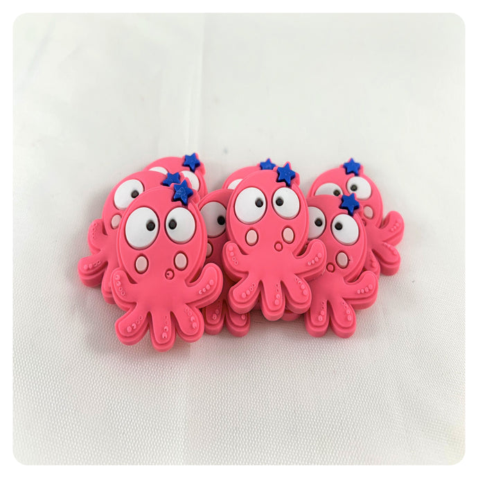 Set of 2 - PVC Resin - Pink Octopus