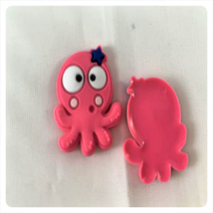 Set of 2 - PVC Resin - Pink Octopus