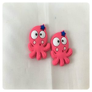 Set of 2 - PVC Resin - Pink Octopus