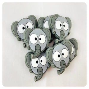 Set of 2 - PVC Resin - Gray Elephant