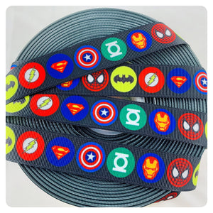 Ribbon by the Yard - Superhero Logos
