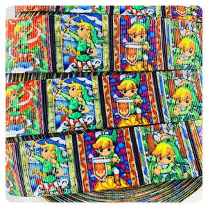 Ribbon by the Yard - 1" - Zelda - Link - Video Games