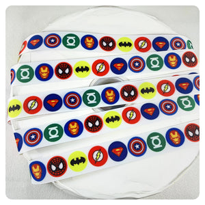 Ribbon by the Yard - Superhero Logos