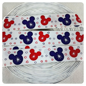 Ribbon by the Yard - Pink and Purple Mickey Heads