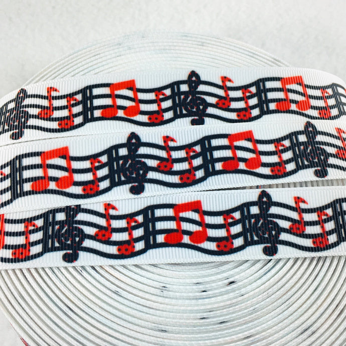 Ribbon by the Yard - Music Ribbon - Treble Clef - Scales