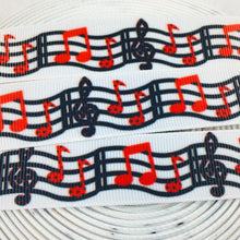 Load image into Gallery viewer, Ribbon by the Yard - Music Ribbon - Treble Clef - Scales
