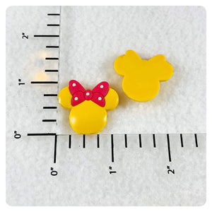 Set of 2 - PVC Resin - Mrs. Mouse - Glossy Yellow