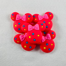 Load image into Gallery viewer, Set of 2 - PVC Resin - Mrs. Mouse - Polka dots - Pink
