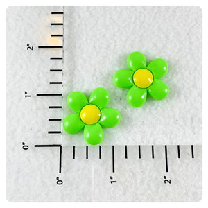 Set of 2 - PVC Resin - Green Flower