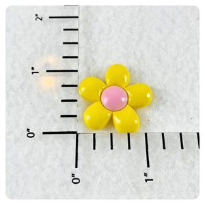 Set of 2 - PVC Resin - Yellow Flower