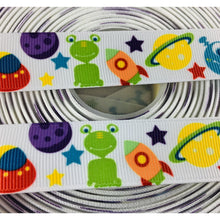 Load image into Gallery viewer, Ribbon by the Yard - 7/8&quot; - Alien Ribbon - Space - Planets
