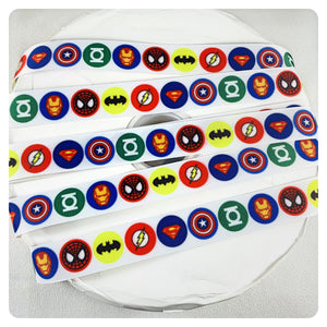 Ribbon by the Yard - Superhero Logos