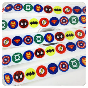 Ribbon by the Yard - Superhero Logos