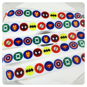 Ribbon by the Yard - Superhero Logos