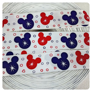 Ribbon by the Yard - Pink and Purple Mickey Heads