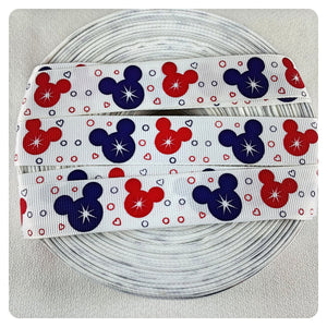 Ribbon by the Yard - Pink and Purple Mickey Heads
