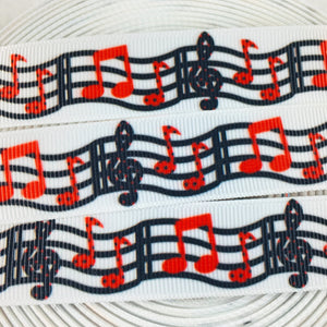 Ribbon by the Yard - Music Ribbon - Treble Clef - Scales