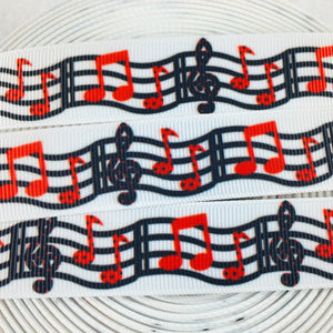 Ribbon by the Yard - Music Ribbon - Treble Clef - Scales
