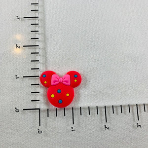 Set of 2 - PVC Resin - Mrs. Mouse - Polka dots - Pink