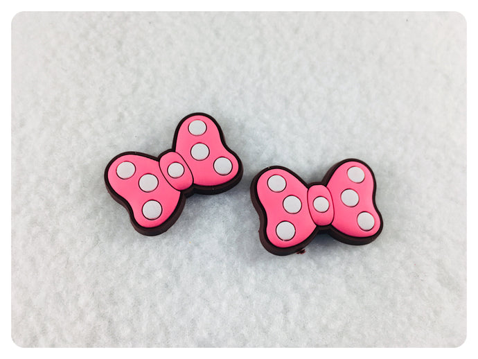 Set of 2 - PVC Resin - Mrs. Mouse - Pink Bow