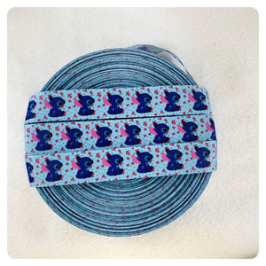 Ribbon by the Yard - Stitch Ribbon - Dark Pink Flowers