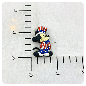 Set of 2 - PVC Resin - Mr. Mouse - America - Flag