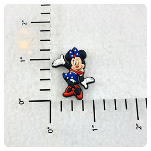 Set of 2 - PVC Resin - Mrs. Mouse - America - Flag