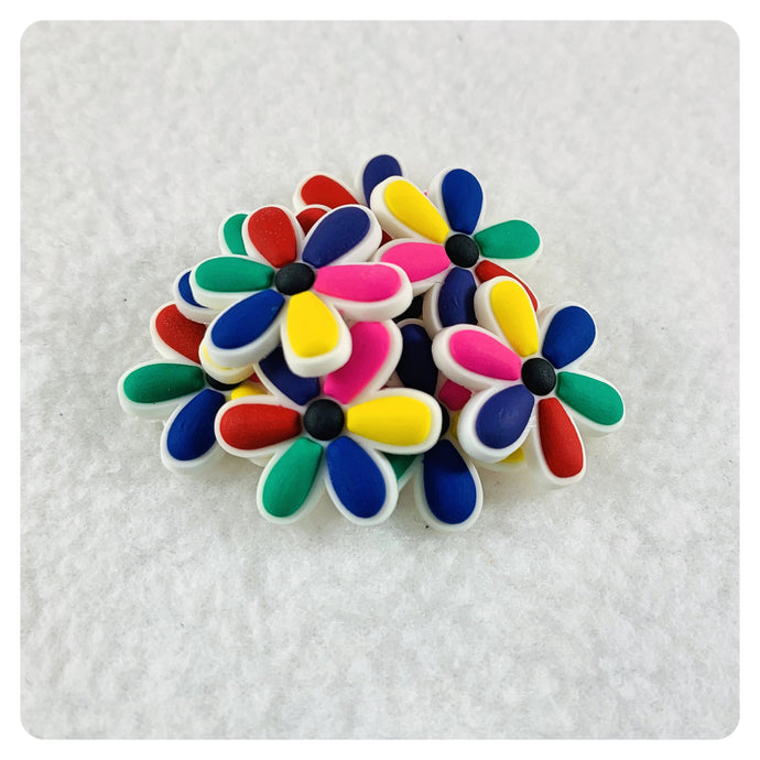 Set of 2 - PVC Resin - Multicolored Flower