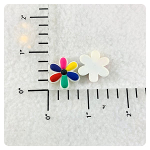 Set of 2 - PVC Resin - Multicolored Flower