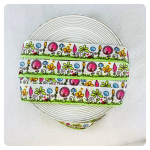 Ribbon by the Yard - Flower Ribbon - Yellow and Blue Flowers