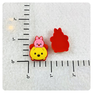 Set of 2 - PVC Resin - Winnie the Pooh and Piglet