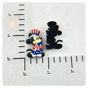 Set of 2 - PVC Resin - Mr. Mouse - America - Flag