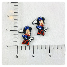 Load image into Gallery viewer, Set of 2 - PVC Resin - Mrs. Mouse - America - Flag
