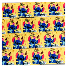 Load image into Gallery viewer, Ribbon by the Yard - Stitch - Cutie - Lilo and Stitch - Yellow Background
