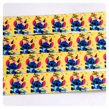 Load image into Gallery viewer, Ribbon by the Yard - Stitch - Cutie - Lilo and Stitch - Yellow Background
