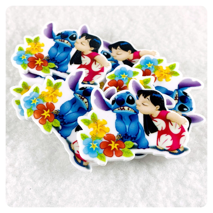 Set of 2 - Planar Resin - Lilo and Stitch - Flowers
