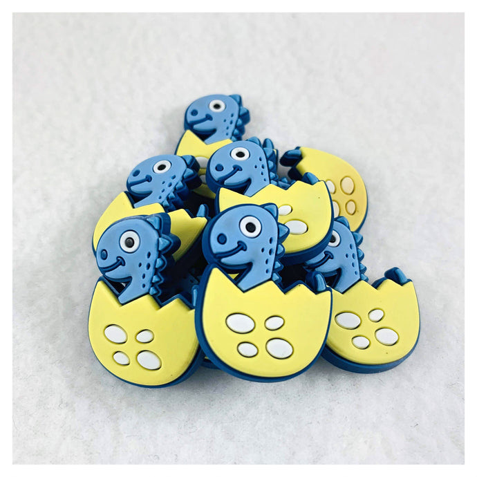 Set of 2 - PVC Resin - Blue Dinosaur - Half Egg